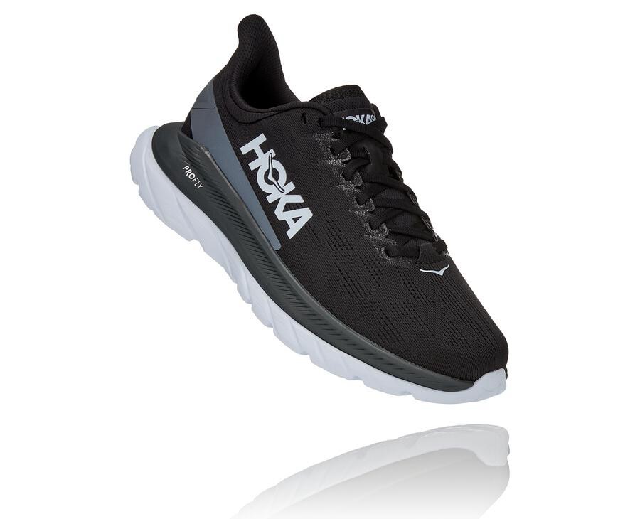 Running Shoes Womens - Hoka One One Mach 4 - Black/White - AVURTOP-95